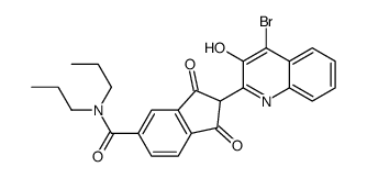 2-(4-bromo-3-hydroxyquinolin-2-yl)-1,3-dioxo-N,N-dipropylindene-5-carboxamide结构式