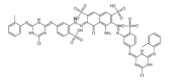 4-amino-3,6-bis[[5-[[4-chloro-6-[(o-tolyl)amino]-1,3,5-triazin-2-yl]amino]-2-sulphophenyl]azo]-5-hydroxynaphthalene-2,7-disulphonic acid Structure