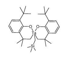 Ta(OC6H3-t-BuCMe2CH2)2(CH2SiMe3)结构式