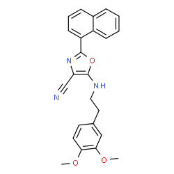 5-{[2-(3,4-dimethoxyphenyl)ethyl]amino}-2-(naphthalen-1-yl)-1,3-oxazole-4-carbonitrile结构式