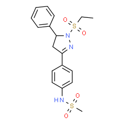 N-(4-(1-(ethylsulfonyl)-5-phenyl-4,5-dihydro-1H-pyrazol-3-yl)phenyl)methanesulfonamide Structure