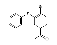 1-(4-bromo-3-(phenylthio)cyclohex-3-en-1-yl)ethan-1-one结构式