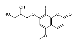 7-(2,3-dihydroxypropoxy)-8-iodod-5-methoxychromen-2-one Structure