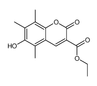 6-hydroxy-5,7,8-trimethyl-2-oxo-2H-chromene-3-carboxylic acid ethyl ester结构式