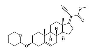 methyl 20-cyano-3β-tetrahydropyranyloxypregna-5,17(20)-dien-21-oate结构式