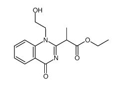 2-(1-ethoxycarbonylethyl)-1-(2-hydroxyethyl)-4(1H)-quinazolinone Structure