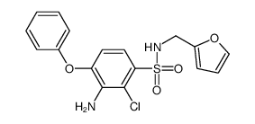 3-amino-2-chloro-N-(furan-2-ylmethyl)-4-phenoxybenzenesulfonamide结构式