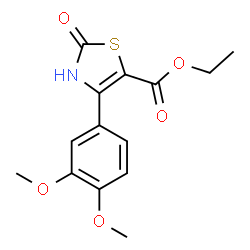 4-(3,4-DIMETHOXY-PHENYL)-2-OXO-2,3-DIHYDRO-THIAZOLE-5-CARBOXYLIC ACID ETHYL ESTER结构式