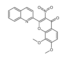 7,8-dimethoxy-3-nitro-2-quinolin-2-ylchromen-4-one结构式