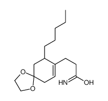 3-(7-pentyl-1,4-dioxaspiro[4.5]dec-8-en-8-yl)propanamide结构式