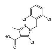 1H-Pyrazole-4-carboxylic acid, 5-chloro-1-[(2,6-dichlorophenyl)methyl]-3-methyl Structure