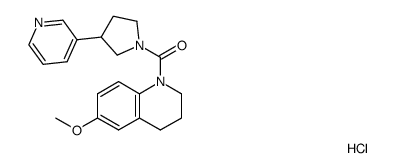 (6-methoxy-3,4-dihydro-2H-quinolin-1-yl)(3-(pyridin-3-yl)pyrrolidin-1-yl)methanone hydrochloride结构式