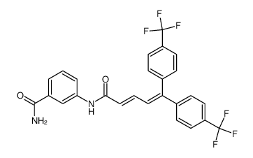 (E)-N-(3-Carbamoylphenyl)-5,5-bis[4-(trifluoromethyl)phenyl]-2,4-pentadienamide Structure