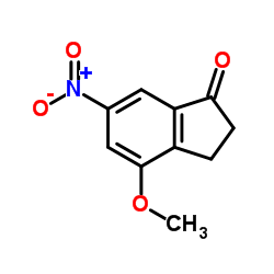 4-Methoxy-6-nitro-1-indanone结构式