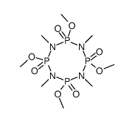 2,4,6,8-tetramethoxy-1,3,5,7-tetramethyl-2,4,6,8-tetraoxocyclotetra-λ5-phosphazane结构式