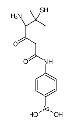 [4-[[(4R)-4-amino-5-methyl-3-oxo-5-sulfanylhexanoyl]amino]phenyl]arsonous acid结构式