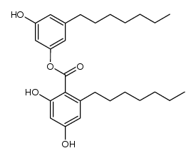 3-heptyl-5-hydroxyphenyl 2-heptyl-4,6-dihydroxybenzoate结构式