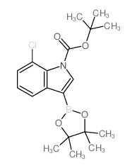 1-BOC-7-氯吲哚-3-硼酸频那醇酯结构式