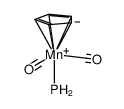 (η5-C5H5)Mn(CO)2(PH3) Structure