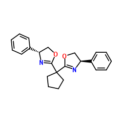 (4R,4'R)-2,2'-(Cyclopentane-1,1-diyl)-bis(4-phenyl-4,5-dihydrooxazole) Structure