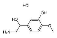 2-amino-1-(3-hydroxy-4-methoxy-phenyl)-ethanol, hydrochloride结构式