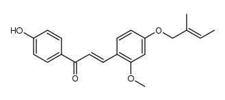 (E)-3-[2-methoxy-4-(2-methylbut-2-enyloxy)phenyl]-1-(4-hydroxyphenyl)prop-2-en-1-one Structure