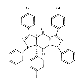(4aS,7aR)-3,5-bis(4-chlorophenyl)-1,7-diphenyl-7a-(p-tolyl)-7,7a-dihydropyrazolo[4,3-f]indazole-4,8(1H,4aH)-dione Structure