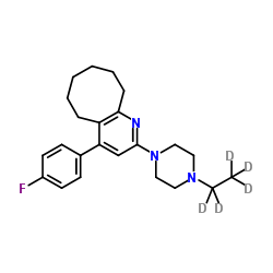 2-[4-(2H5)Ethyl-1-piperazinyl]-4-(4-fluorophenyl)-5,6,7,8,9,10-hexahydrocycloocta[b]pyridine结构式