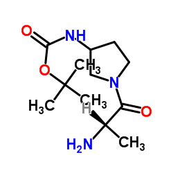 2-Methyl-2-propanyl (1-alanyl-3-pyrrolidinyl)carbamate结构式