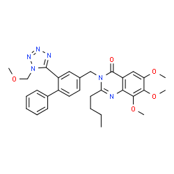 4(3H)-Quinazolinone,2-butyl-6,7,8-trimethoxy-3-[[2-[1-(methoxymethyl)-1H-tetrazol-5-yl][1,1-biphenyl]-4-yl]methyl]- Structure