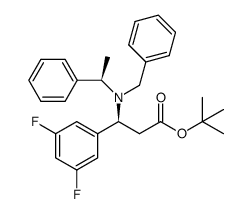 tert-butyl (3S,αR)-3-[N-benzyl-N-(α-methylbenzyl)amino]-3-(3',5'-difluorophenyl)propanoate结构式