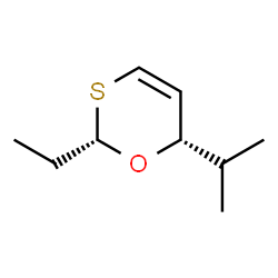 6H-1,3-Oxathiin,2-ethyl-6-(1-methylethyl)-,cis-(9CI) Structure