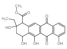 1-Naphthacenecarboxylicacid, 2-ethyl-1,2,3,4,6,11-hexahydro-2,4,5,7-tetrahydroxy-6,11-dioxo-, methylester, (1R,2R,4S)- Structure