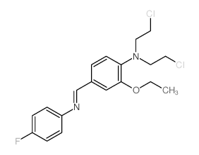 N,N-bis(2-chloroethyl)-2-ethoxy-4-[(4-fluorophenyl)iminomethyl]aniline Structure