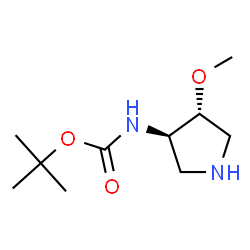 2-Methyl-2-propanyl [(3R,4R)-4-methoxy-3-pyrrolidinyl]carbamate Structure