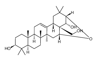 16α,21α-Epoxy-5α-olean-12-ene-3β,22α,28-triol structure