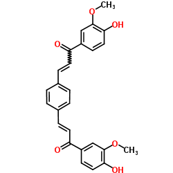 (2E,2'E)-3,3'-(1,4-Phenylene)bis[1-(4-hydroxy-3-methoxyphenyl)-2-propen-1-one] Structure