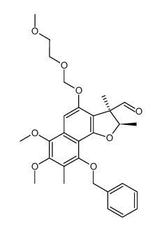 (2R,3R)-9-(benzyloxy)-6,7-dimethoxy-4-((2-methoxyethoxy)methoxy)-2,3,8-trimethyl-2,3-dihydronaphtho[1,2-b]furan-3-carbaldehyde Structure