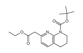 7-ethoxycarbonylmethyl-3,4-dihydro-2H-[1,8]naphthyridine-1-carboxylic acid tert-butyl ester Structure