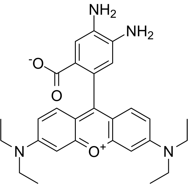 5,6-diamino-3',6'-bis(diethylamino)spiro[2-benzofuran-3,9'-xanthene]-1-one结构式