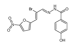 N-[(E)-[(Z)-2-bromo-3-(5-nitrofuran-2-yl)prop-2-enylidene]amino]-4-hydroxybenzamide Structure