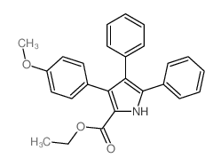1H-Pyrrole-2-carboxylicacid, 3-(4-methoxyphenyl)-4,5-diphenyl-, ethyl ester结构式