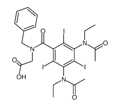 {Benzyl-[3,5-bis-(acetyl-ethyl-amino)-2,4,6-triiodo-benzoyl]-amino}-acetic acid Structure