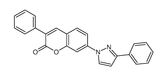 3-phenyl-7-(3-phenylpyrazol-1-yl)chromen-2-one Structure