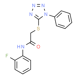 N-(2-fluorophenyl)-2-(1-phenyltetrazol-5-yl)sulfanylacetamide结构式