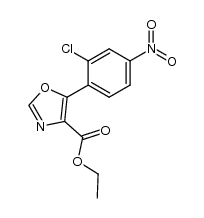 5-(2-chloro-4-nitrophenyl)-4-carboethoxyoxazole结构式