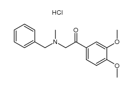 α-(N-methyl-N-benzylamino)-3,4-dimethoxyacetophenone hydrochloride Structure