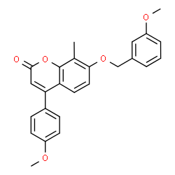 4-(4-methoxyphenyl)-7-[(3-methoxyphenyl)methoxy]-8-methylchromen-2-one structure