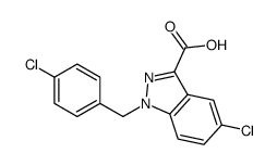 5-chloro-1-[(4-chlorophenyl)methyl]indazole-3-carboxylic acid Structure