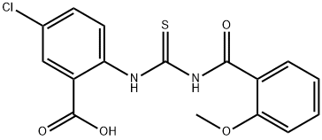 5-chloro-2-[[[(2-methoxybenzoyl)amino]thioxomethyl]amino]-benzoic acid结构式